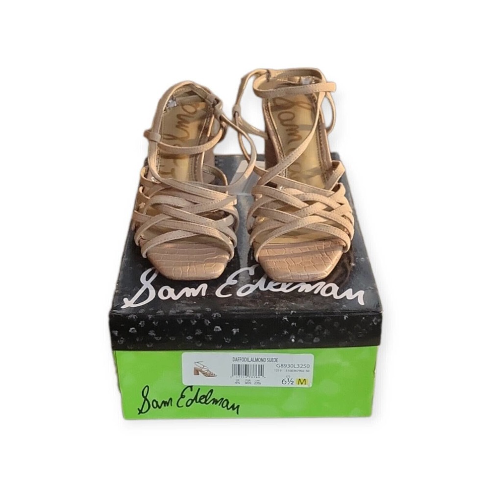 Sam Edelman Womens Daffodil Strappy Sandals Beige Wrap Around Buckle 6.5 M New